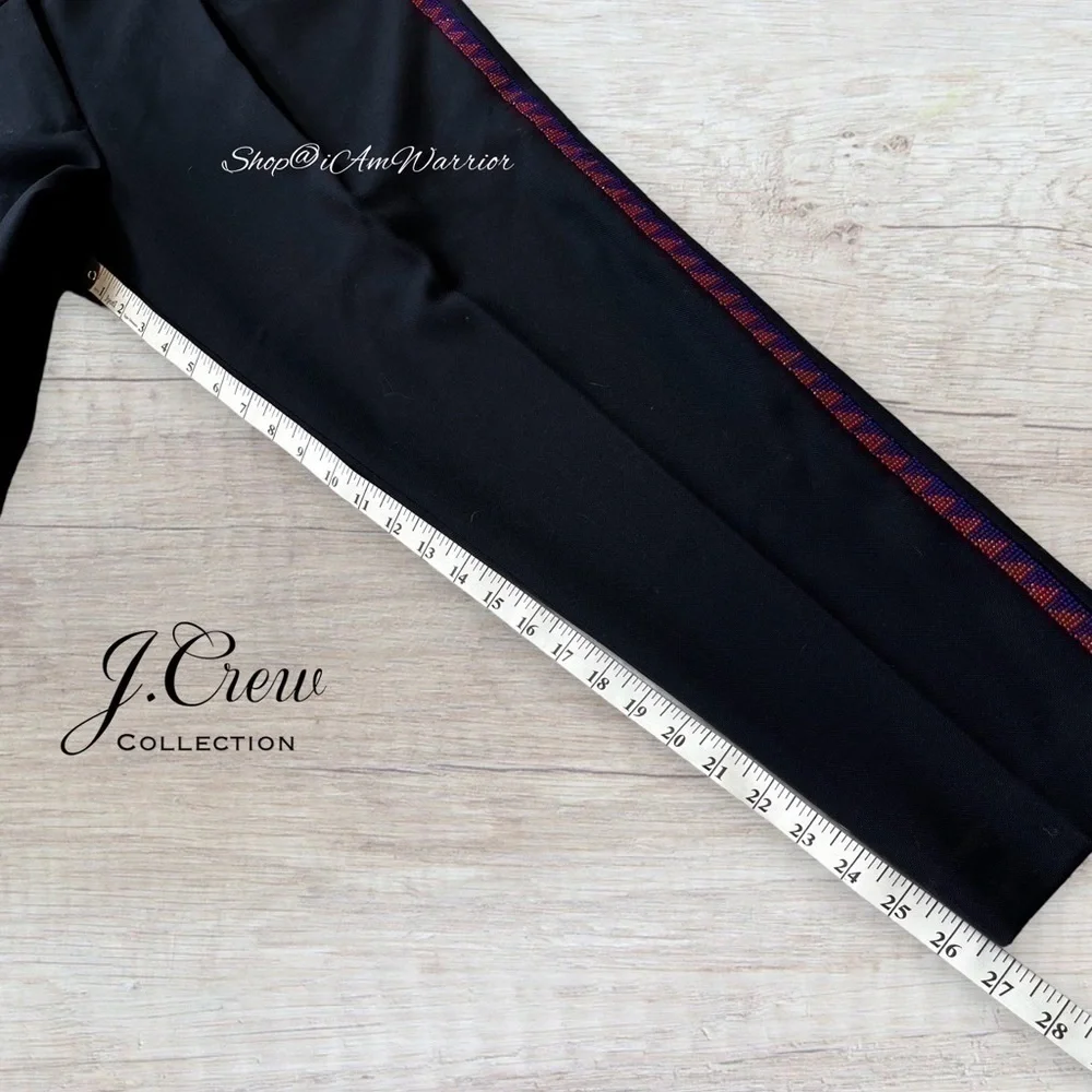 J.Crew Collection NWT beaded side stripe navy tuxedo ankle pant *shop@iamwarrior